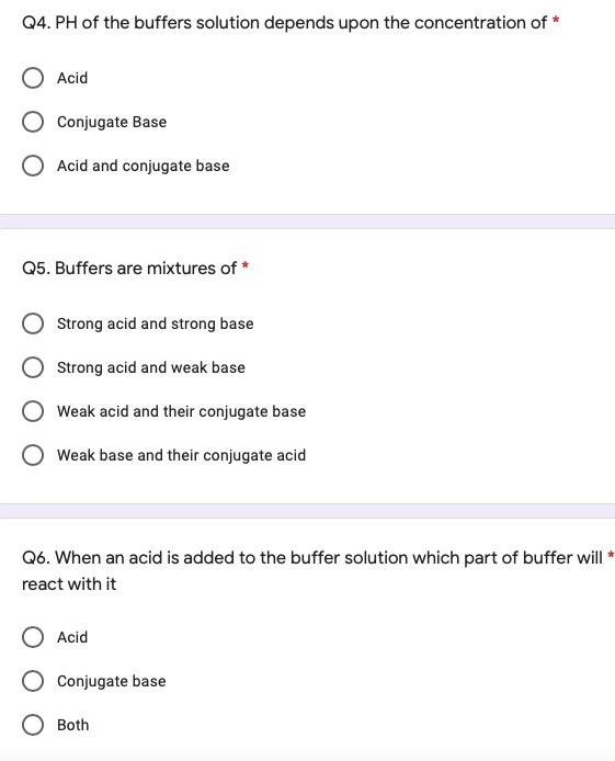 [Solved] Q4. PH of the buffers solution depends up SolutionInn