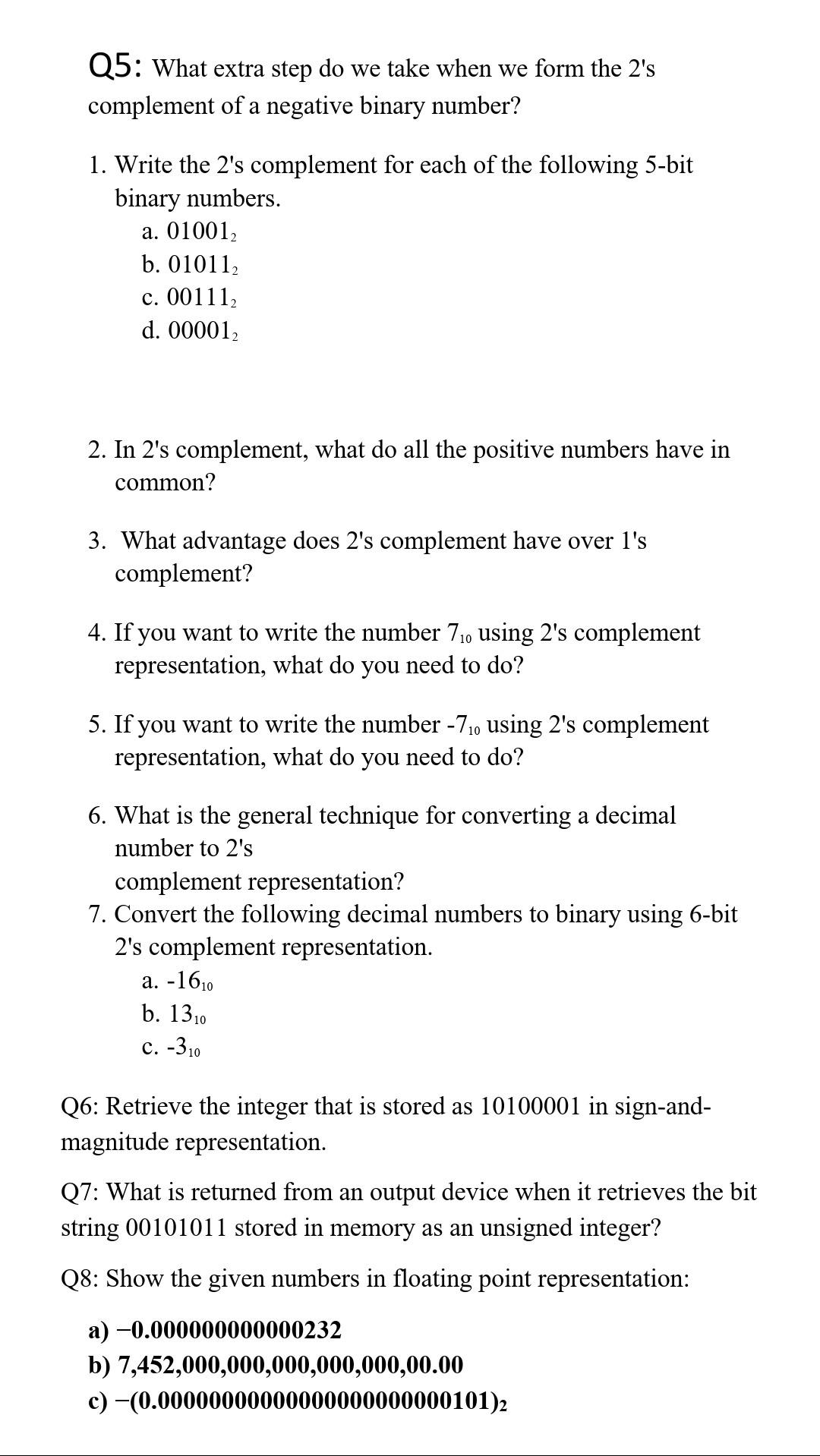 [Solved] Q1: Find the two's complement of -17 Step | SolutionInn