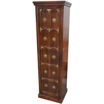  Barstow Antique Heritage Brass Accents Wood Tall Linen Cabinet 