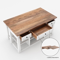 Rhinebeck Rustic Farmhouse Kitchen Island with Seating and Storage