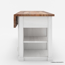 Rhinebeck Rustic Farmhouse Kitchen Island with Seating and Storage