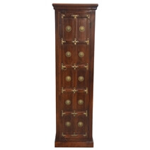  Barstow Antique Heritage Brass Accents Wood Tall Linen Cabinet 