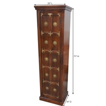  Barstow Antique Heritage Brass Accents Wood Tall Linen Cabinet 