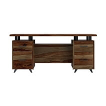 Hondah Solid Wood 70 Inch Modern Dual Sided Storage Executive Desk