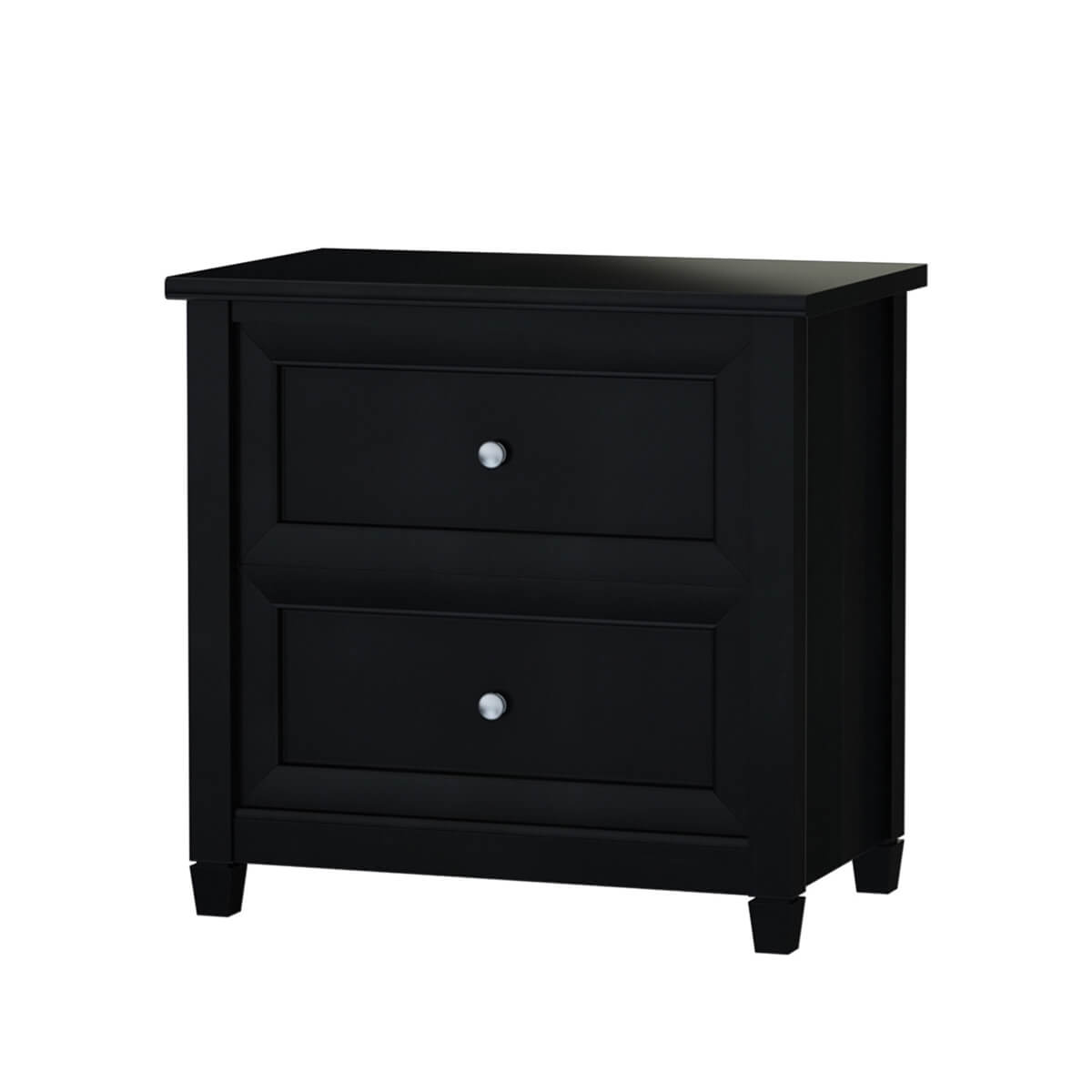 Aulander Solid Wood Black File with 2 Drawers