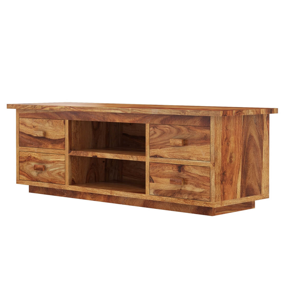 Delaware Rustic Solid Wood TV Media with 4 Drawers
