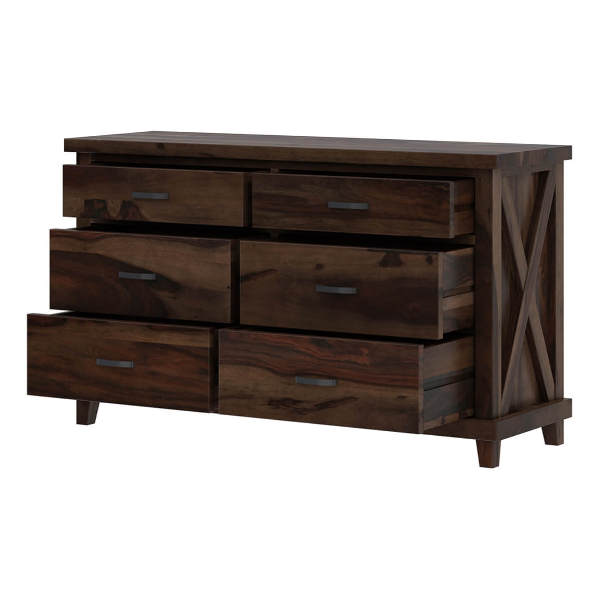Antwerp Rustic Solid Wood Bedroom Dresser with 6 Drawers