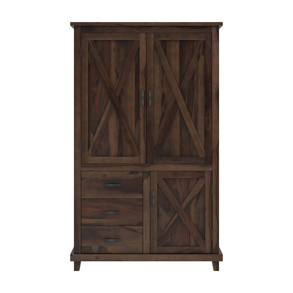 Antwerp Rustic Farmhouse Solid Wood Large Clothing Armoire Wardrobe