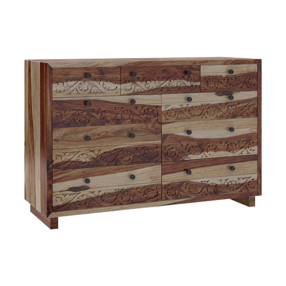 Dallas Ranch Modern Rustic Solid Wood Large Dresser With 9 Drawers