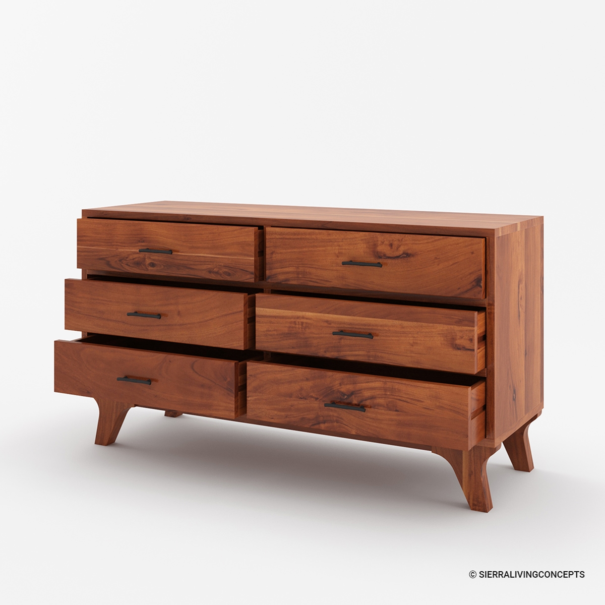 Levi Acacia Wood Rustic 4 Piece Live Edge Bedroom Set