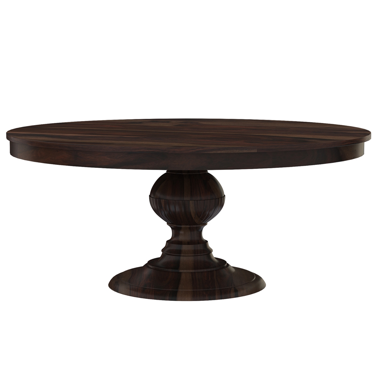 Clanton Rustic Solid Wood Pedestal Round Dining Table