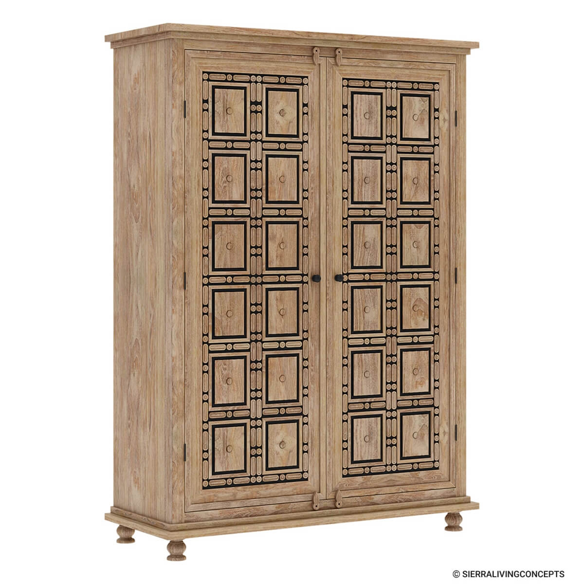 Morna Traditional Solid Wood Armoire Wardrobe With 4 Drawers