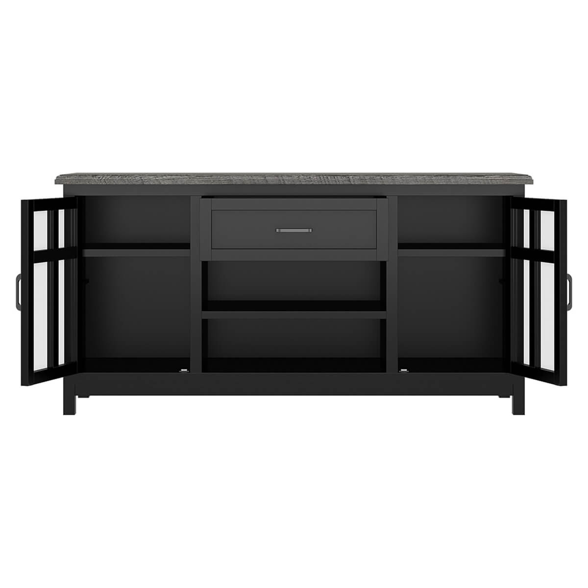 Moosonee Black Two Tone Solid Wood Farmhouse Large Buffet