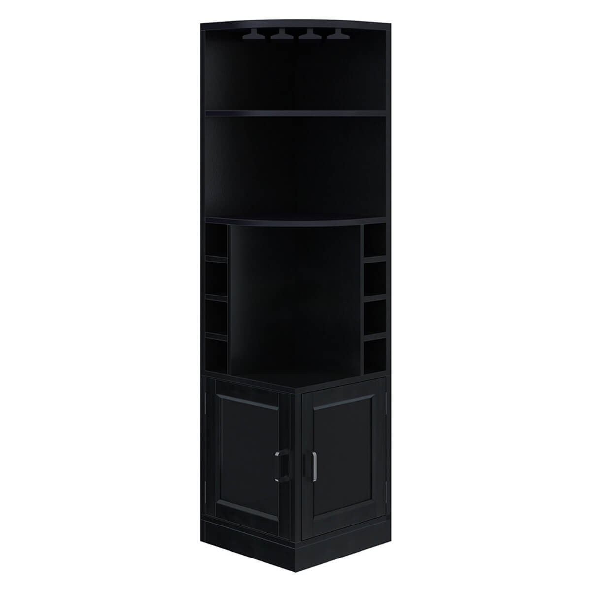 Padua Handcrafted Solid Wood Tall Corner Bar with 2 Doors