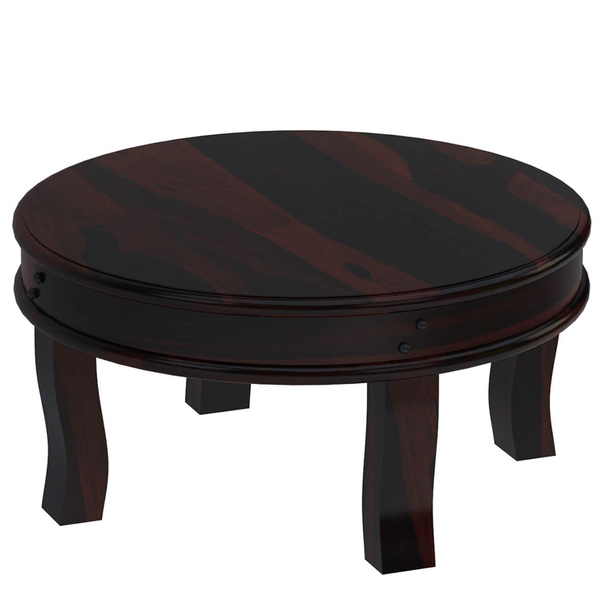 Manitoba Rustic Solid Wood 3 Piece Round Coffee Table Set