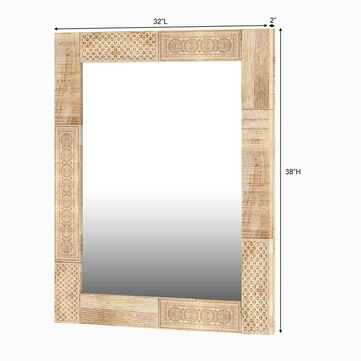 Cumbria Handcrafted Rustic Solid Wood Mirror Frame
