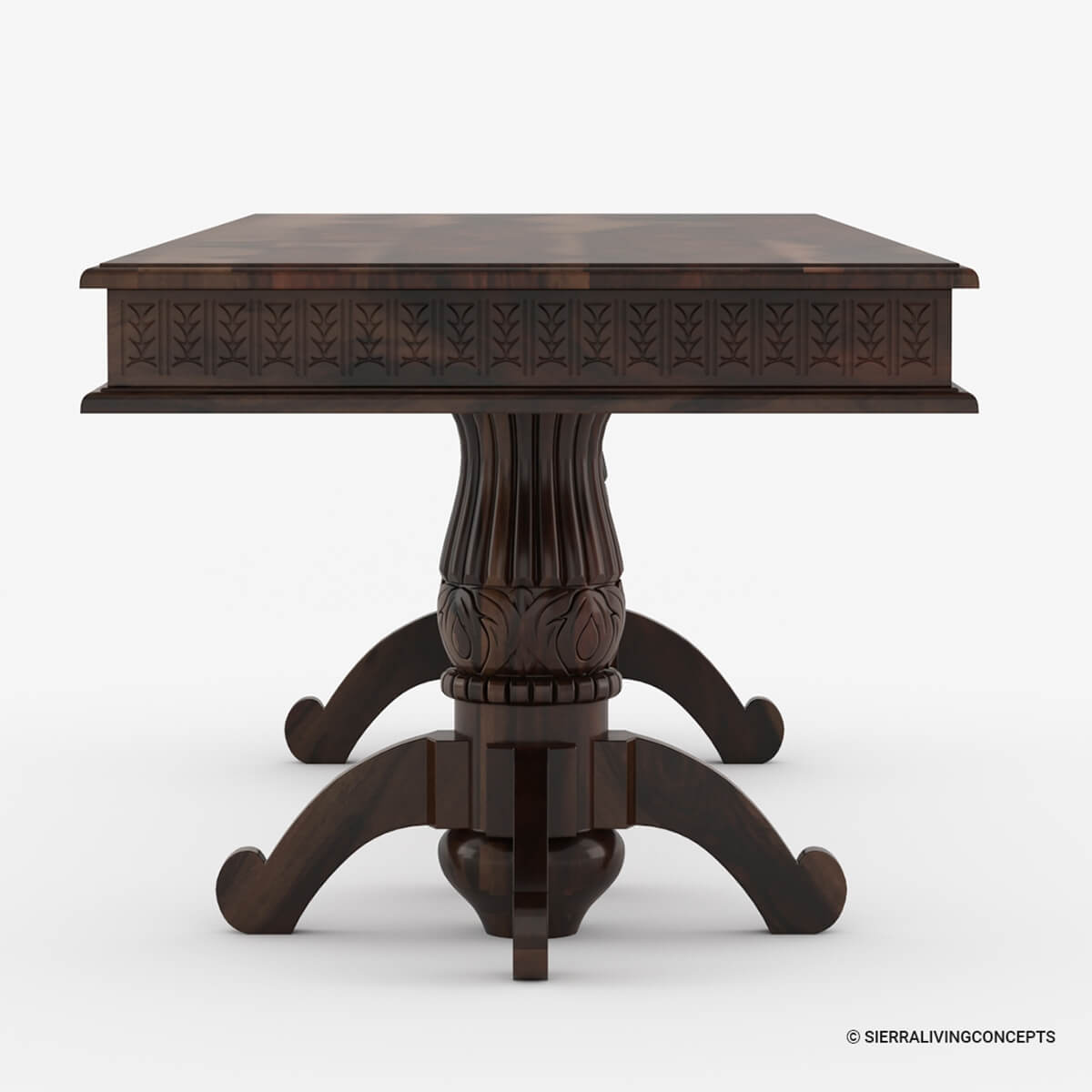 Nottingham Rustic Solid Wood Double Pedestal Dining Table