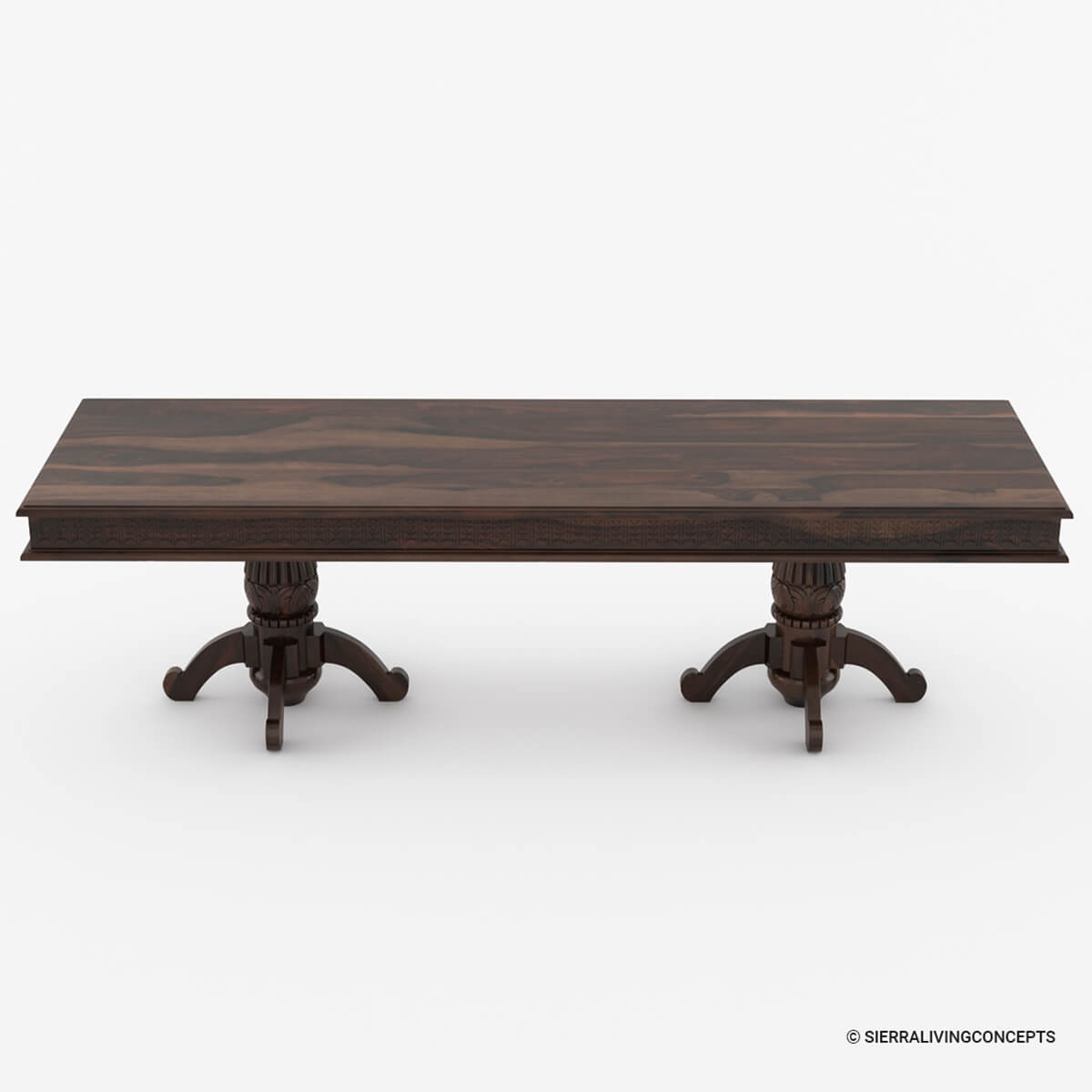 Nottingham Rustic Solid Wood Double Pedestal Dining Table