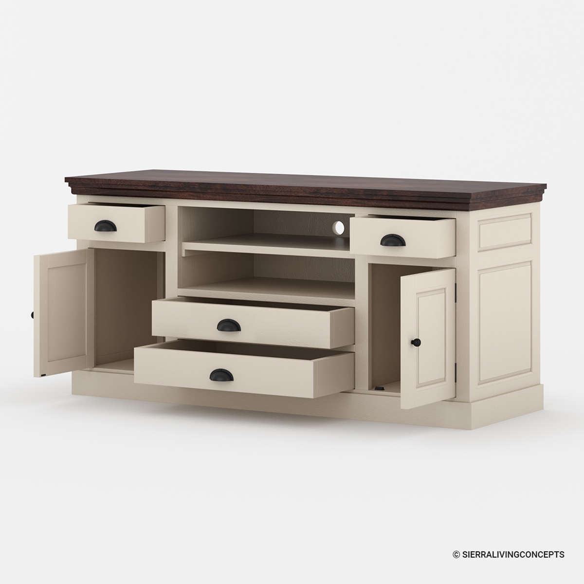 Dyersville 65 Inch Solid Wood TV Stand with Drawers