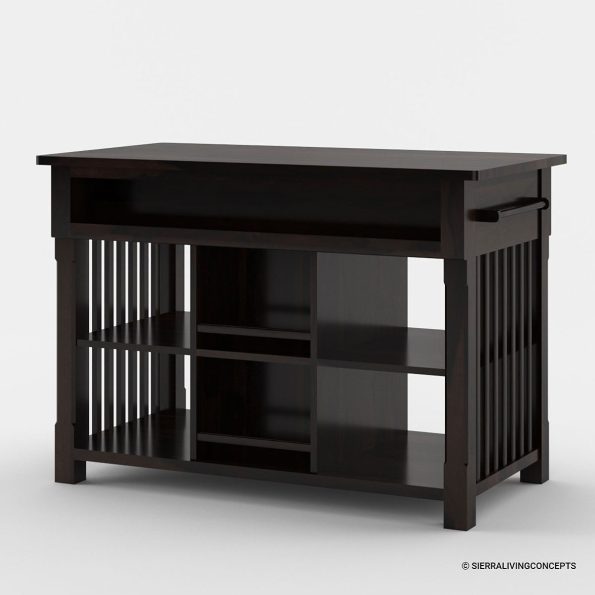 Winterset Solid Wood Kitchen Island with Wine Rack