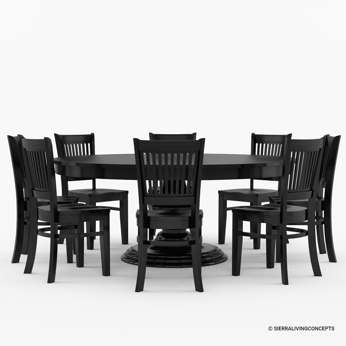 Novara Modern Solid Wood Dining Table And Chair Set