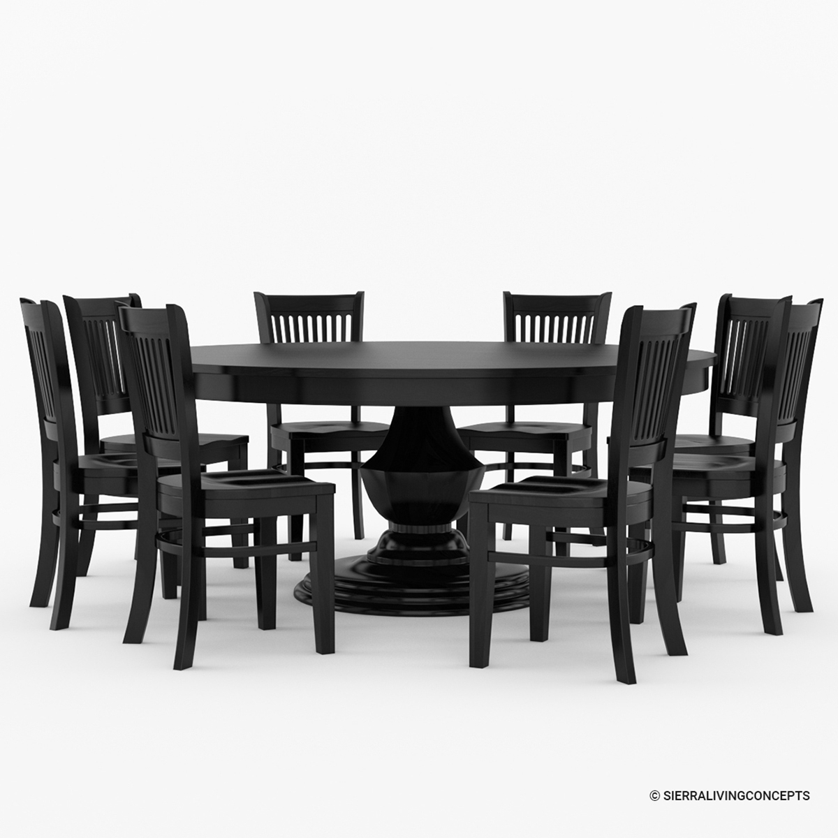 Novara Modern Solid Wood Dining Table And Chair Set