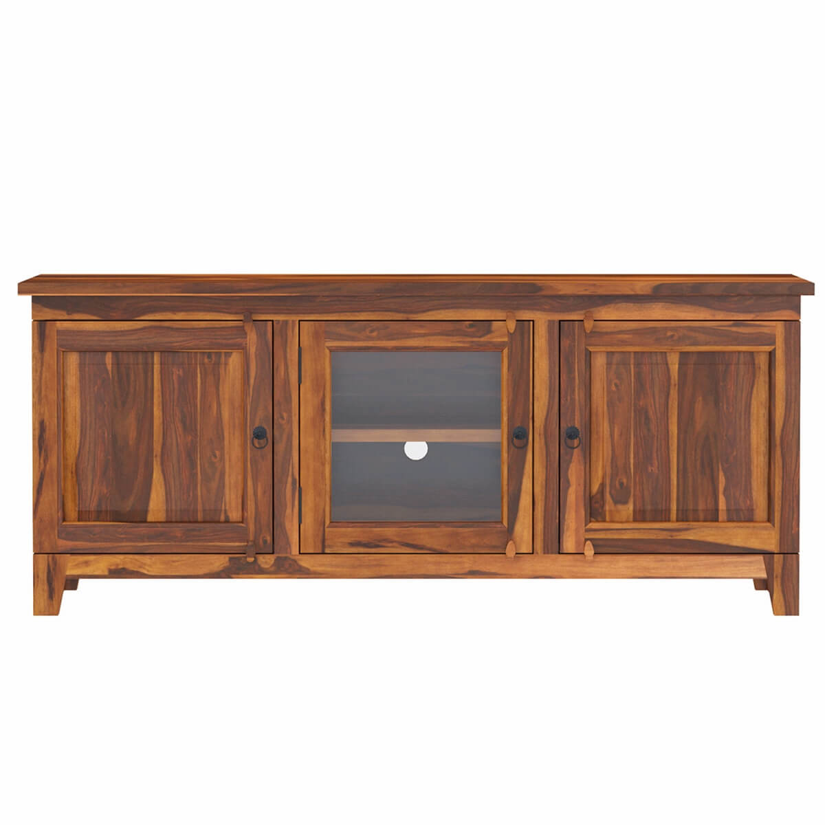 Oklahoma Farmhouse 3 Compartment Solid Wood Rustic TV Media Stand