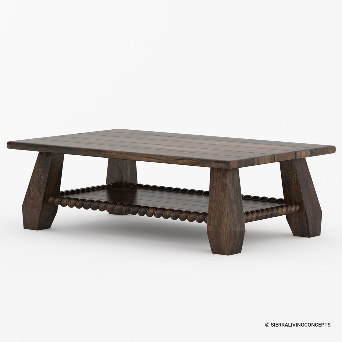 Enniskerry Large Rustic Solid Wood Rectangle Coffee Table