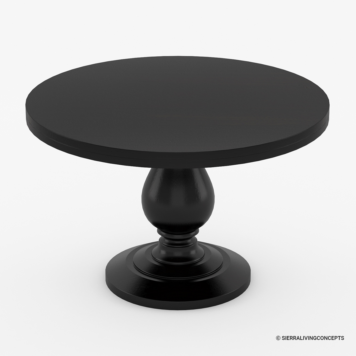 Colchester 48 Inch Black Round Kitchen Table and 4 Chairs Set