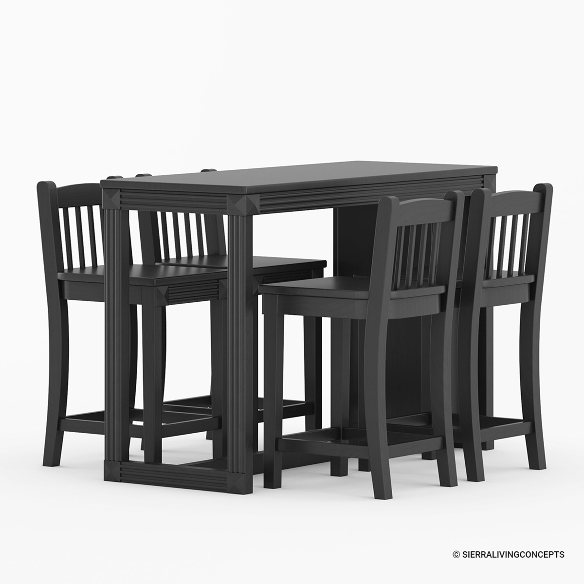 Marstrand Solid Wood 4 Seater Storage Kitchen Table Chair Set