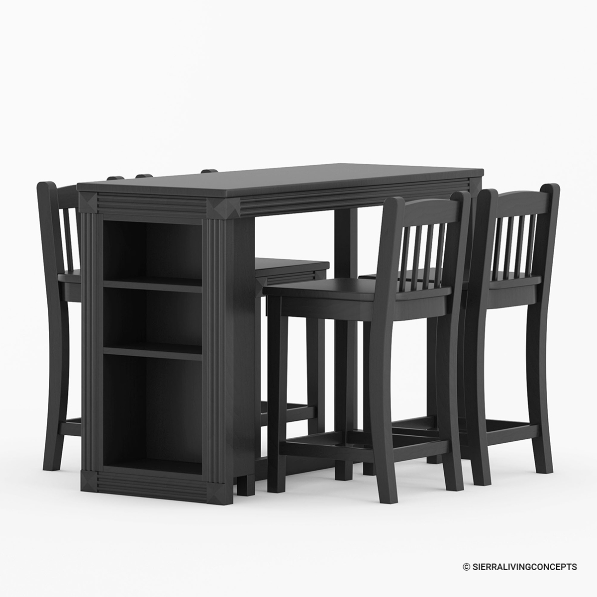 Marstrand Solid Wood 4 Seater Storage Kitchen Table Chair Set