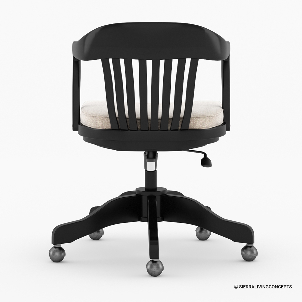 Bloomfield Farmhouse Solid Wood Ergonomic Rolling Office Chair