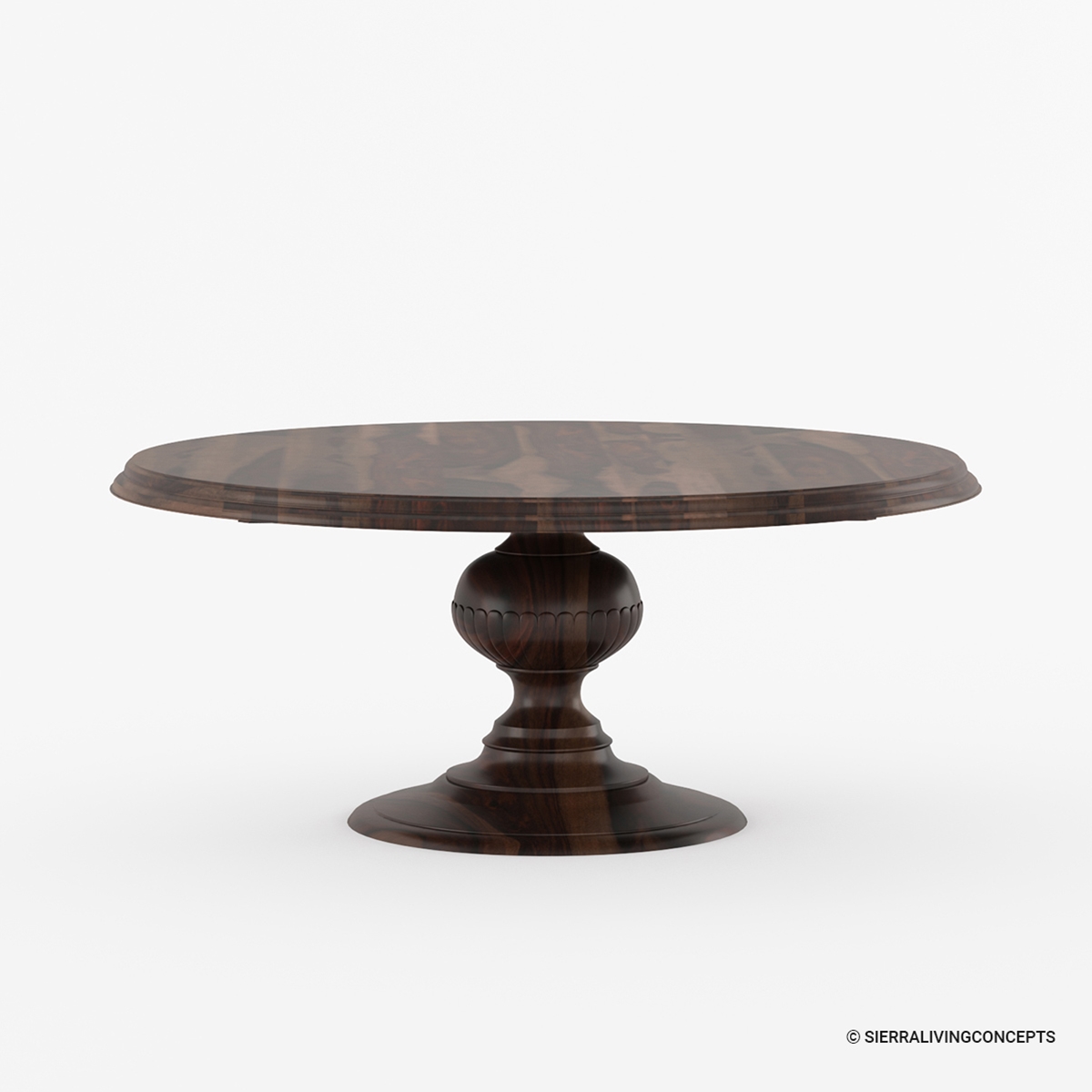 Minsk Rustic Solid Wood Pedestal Round Dining Table