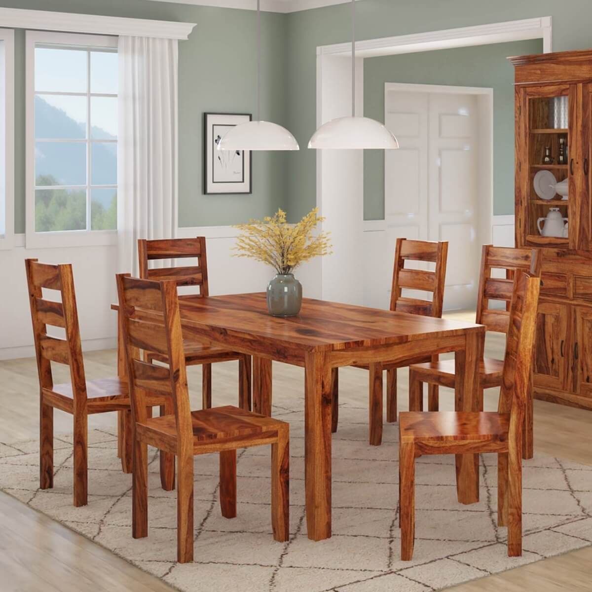 Cariboo Contemporary Tapered Legs Solid Wood Dining Table