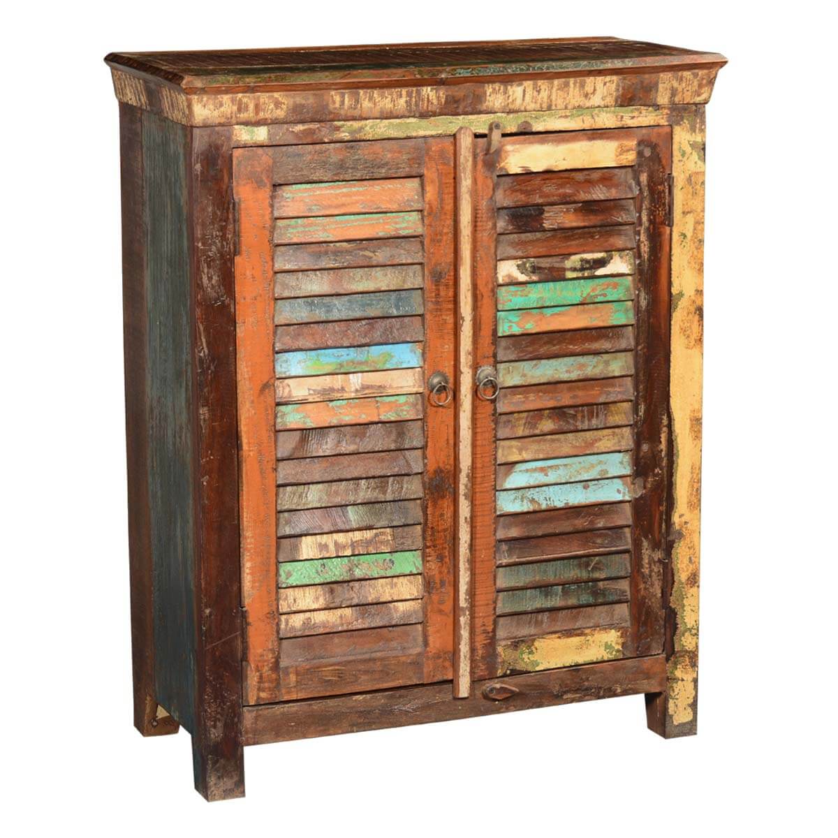Tennessee Reclaimed Wood Shutter Doors Rustic Storage Cabinet