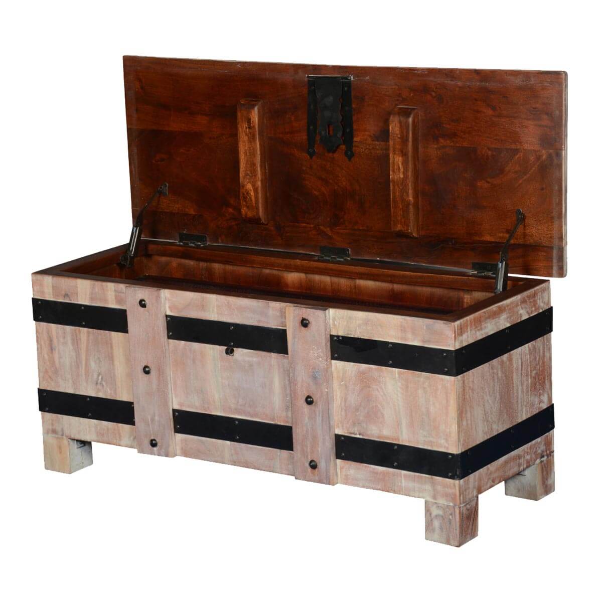 Frosted Gothic Mango Wood Standing Coffee Table Chest