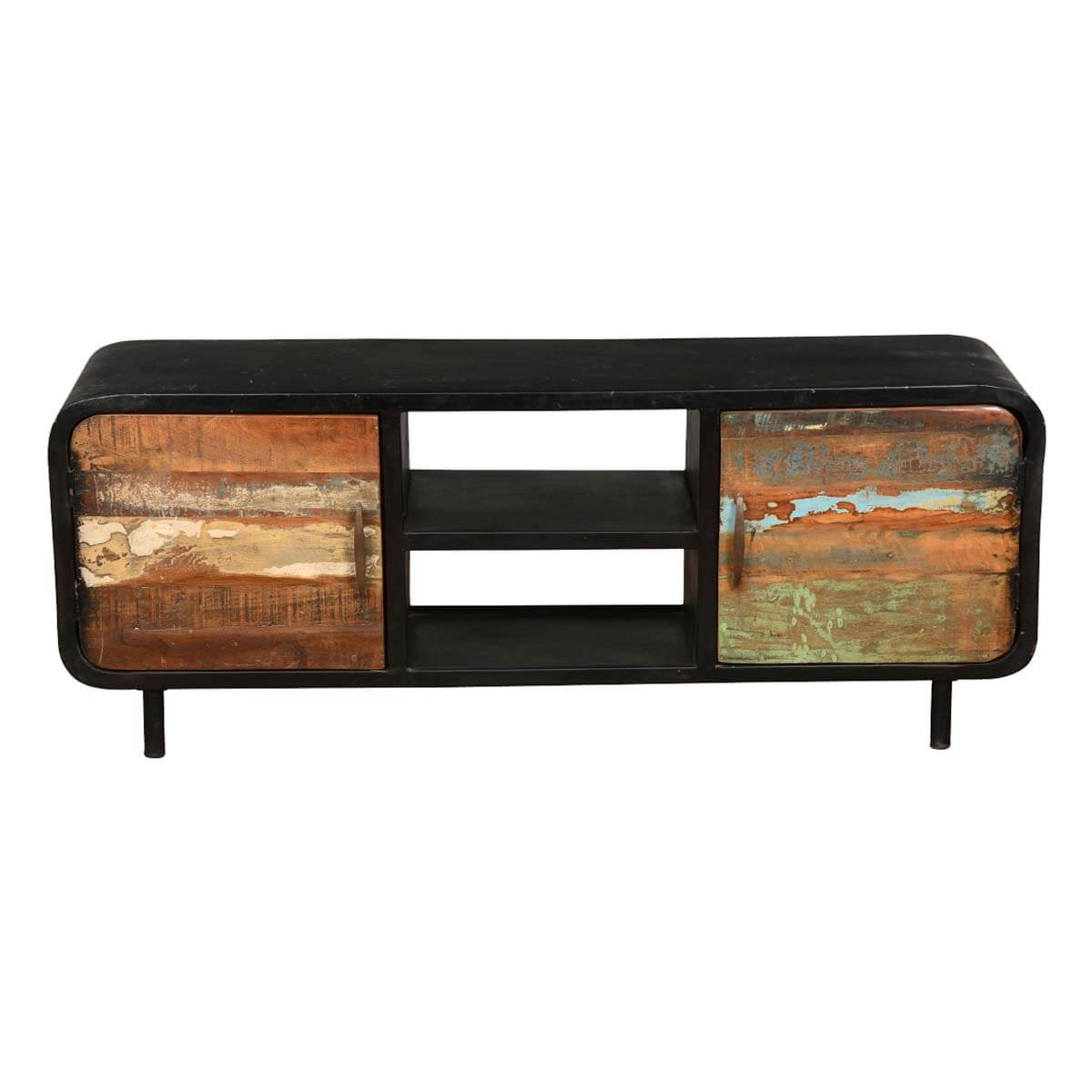 Rustic Industrial Reclaimed Wood & Iron TV Console Media Console