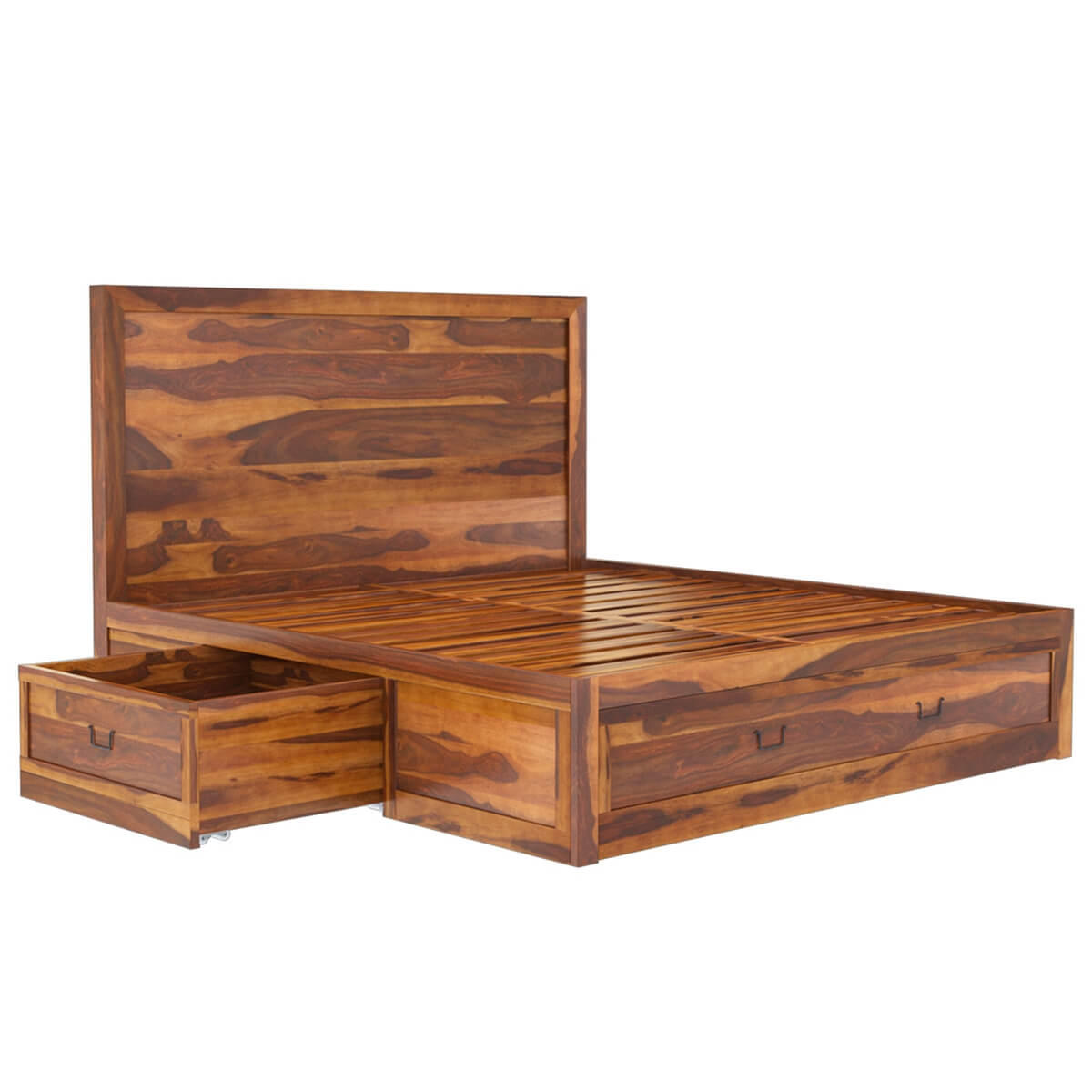 Classic Shaker King Size Solid Wood Platform Storage Bed