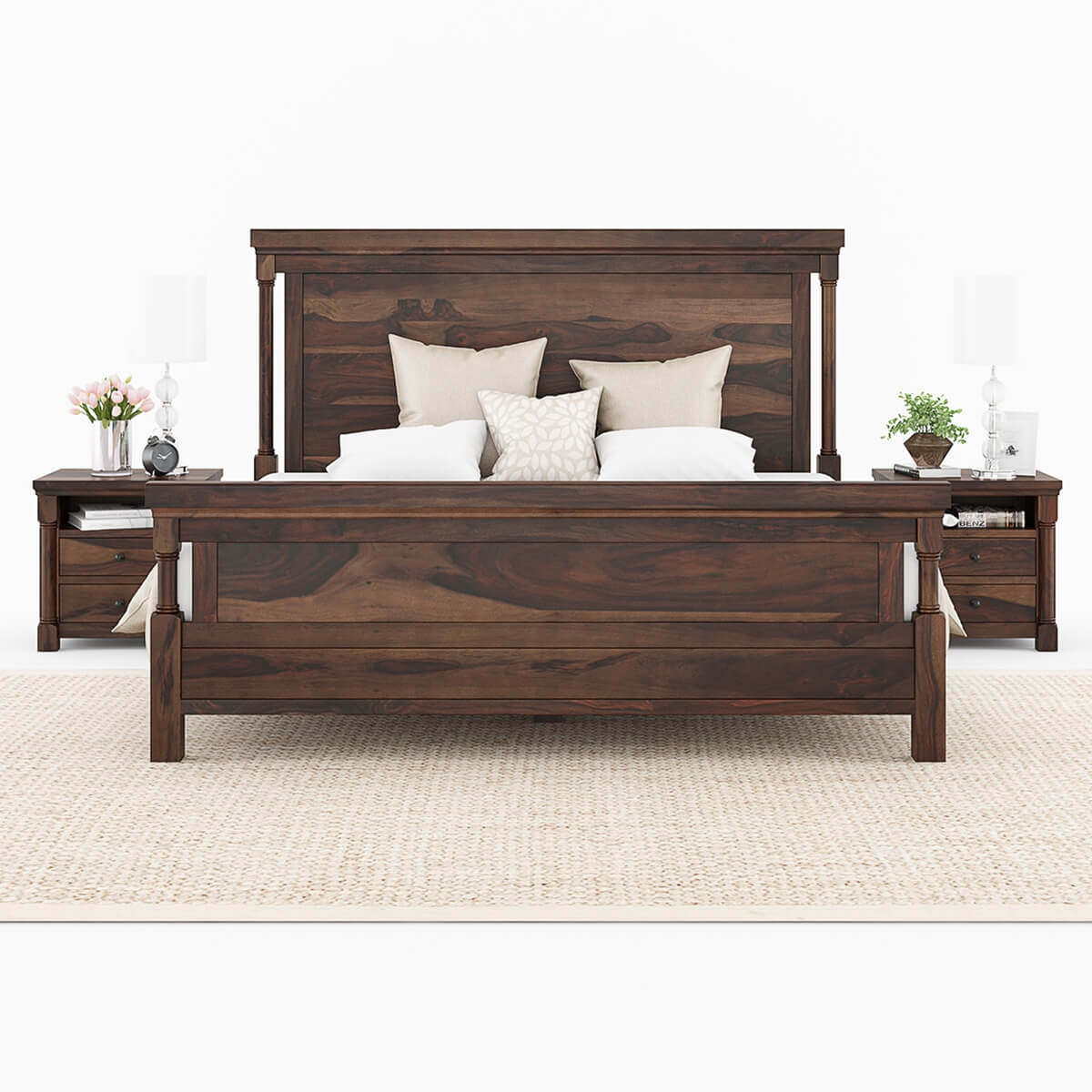 Pioneer Transitional Style Solid Wood Bed