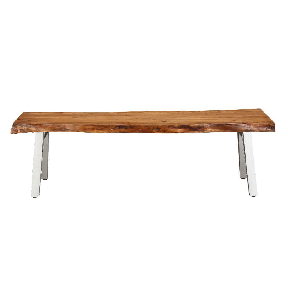Madrid Live Edge Wooden Bench with Iron Legs