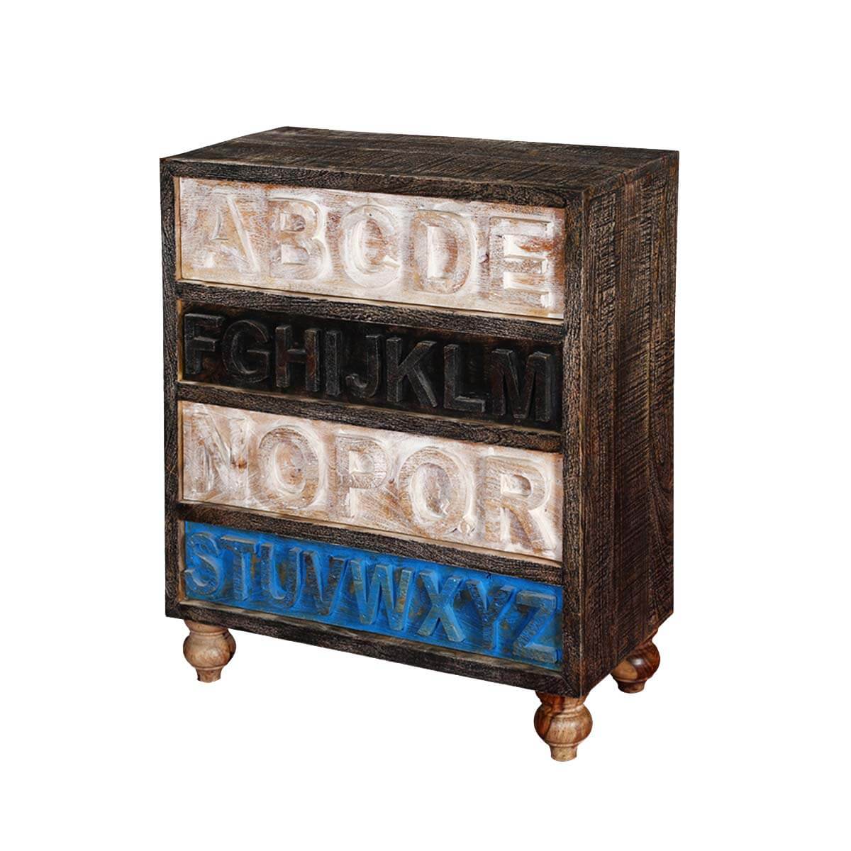 ABC Modern Pioneer Mango Wood 4 Drawer Accent Bachelor’s Chest