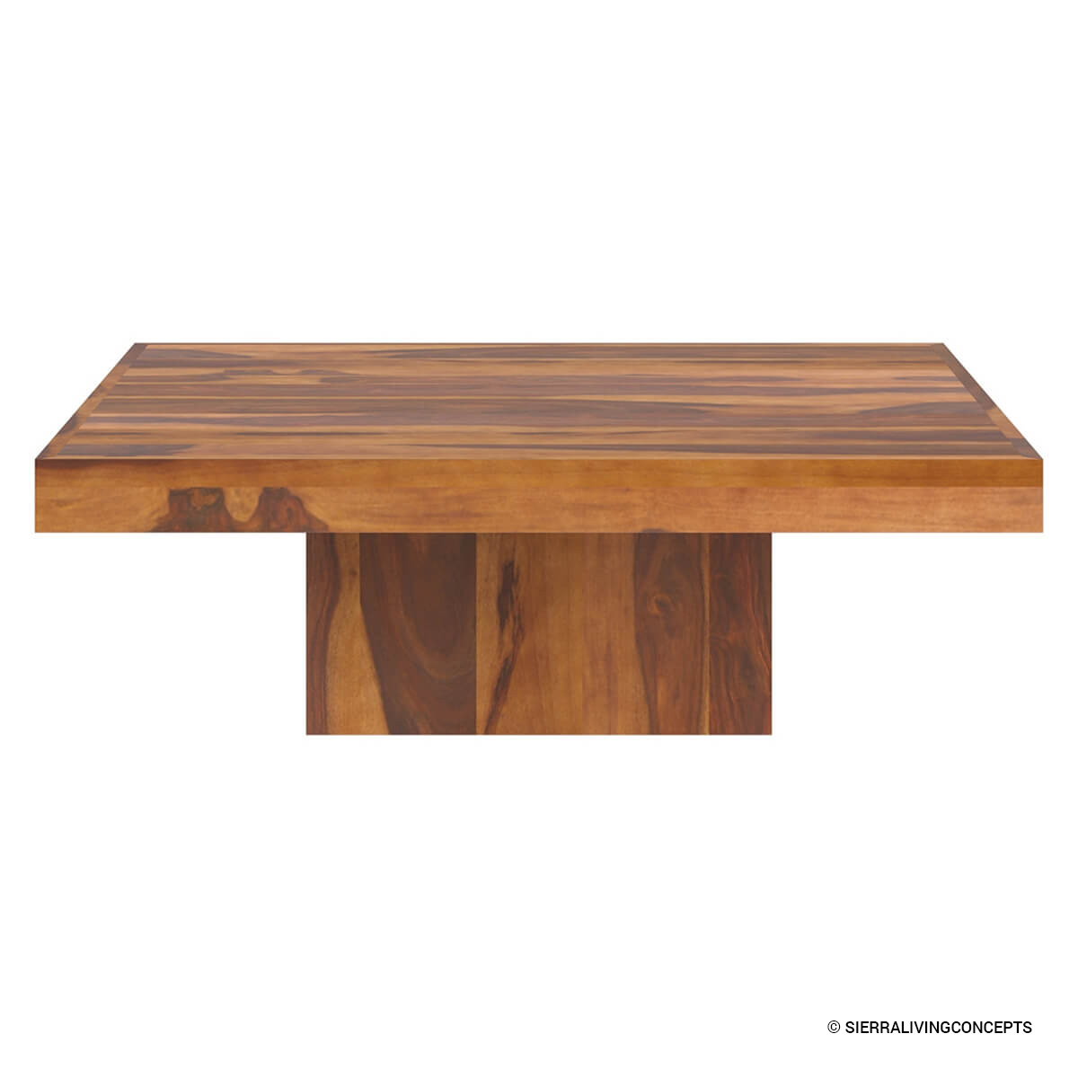 Brocton Rustic Solid Wood Large Square Pedestal Coffee Table