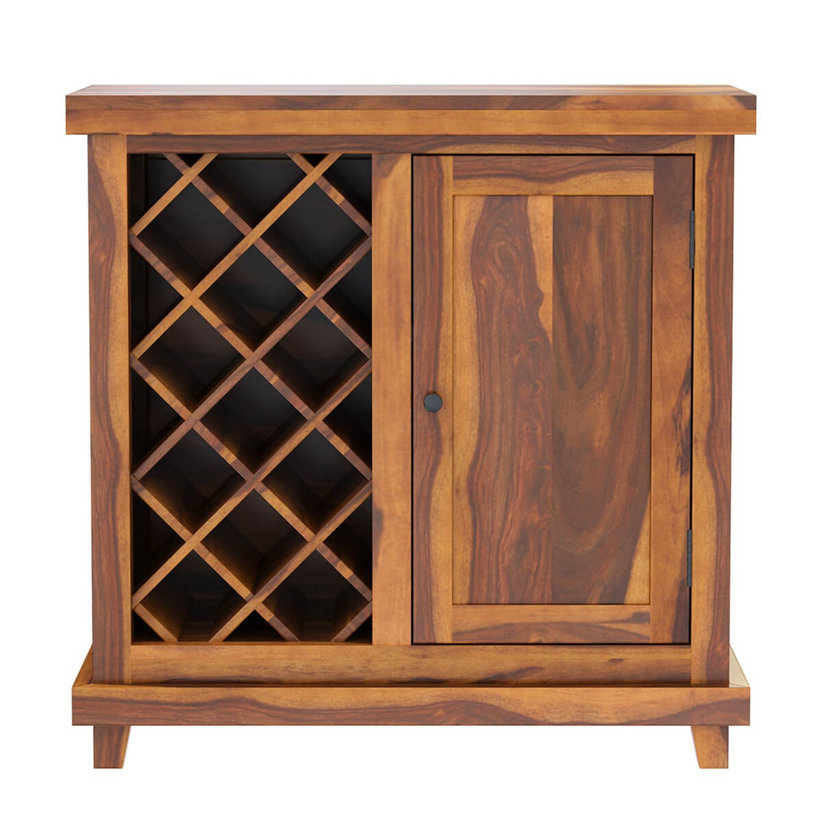 Virginia Handcrafted Rustic Solid Wood Wine Bar