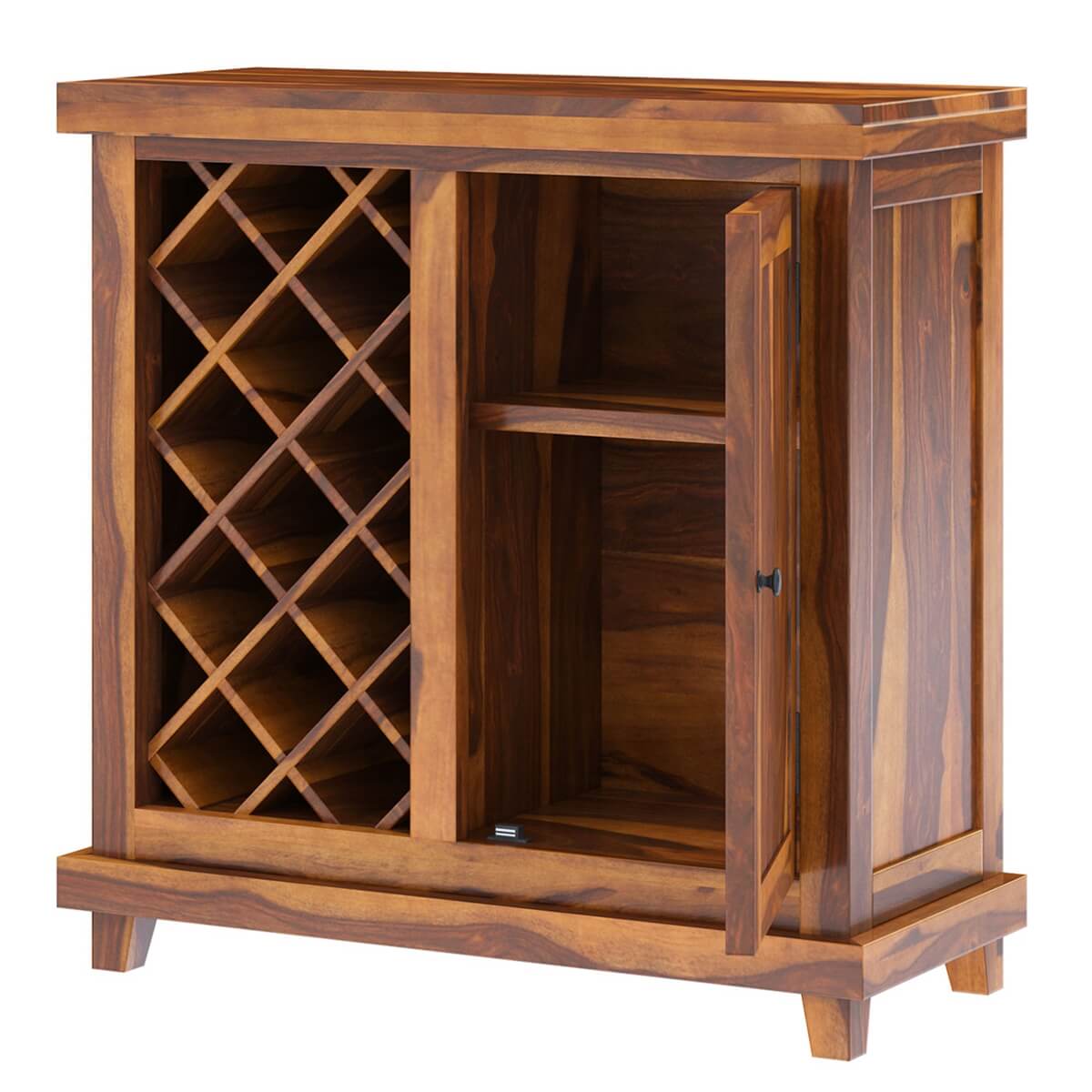 Virginia Handcrafted Rustic Solid Wood Wine Bar