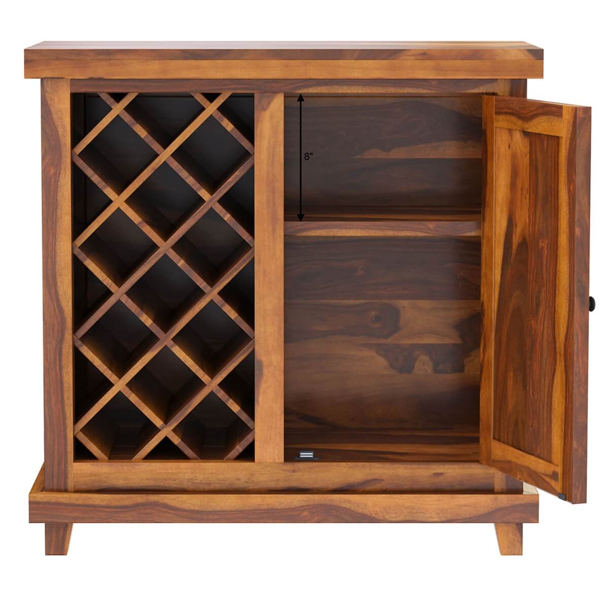 Virginia Handcrafted Rustic Solid Wood Wine Bar