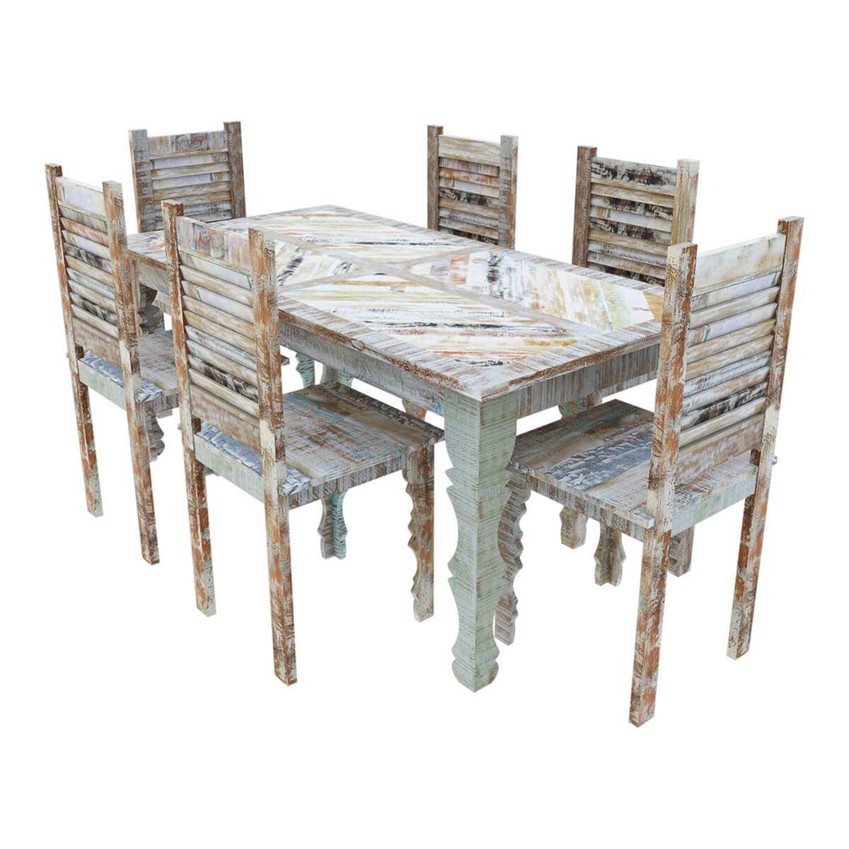Tucson Rainbow Rustic Reclaimed Wood 9Pc Dining Room Set
