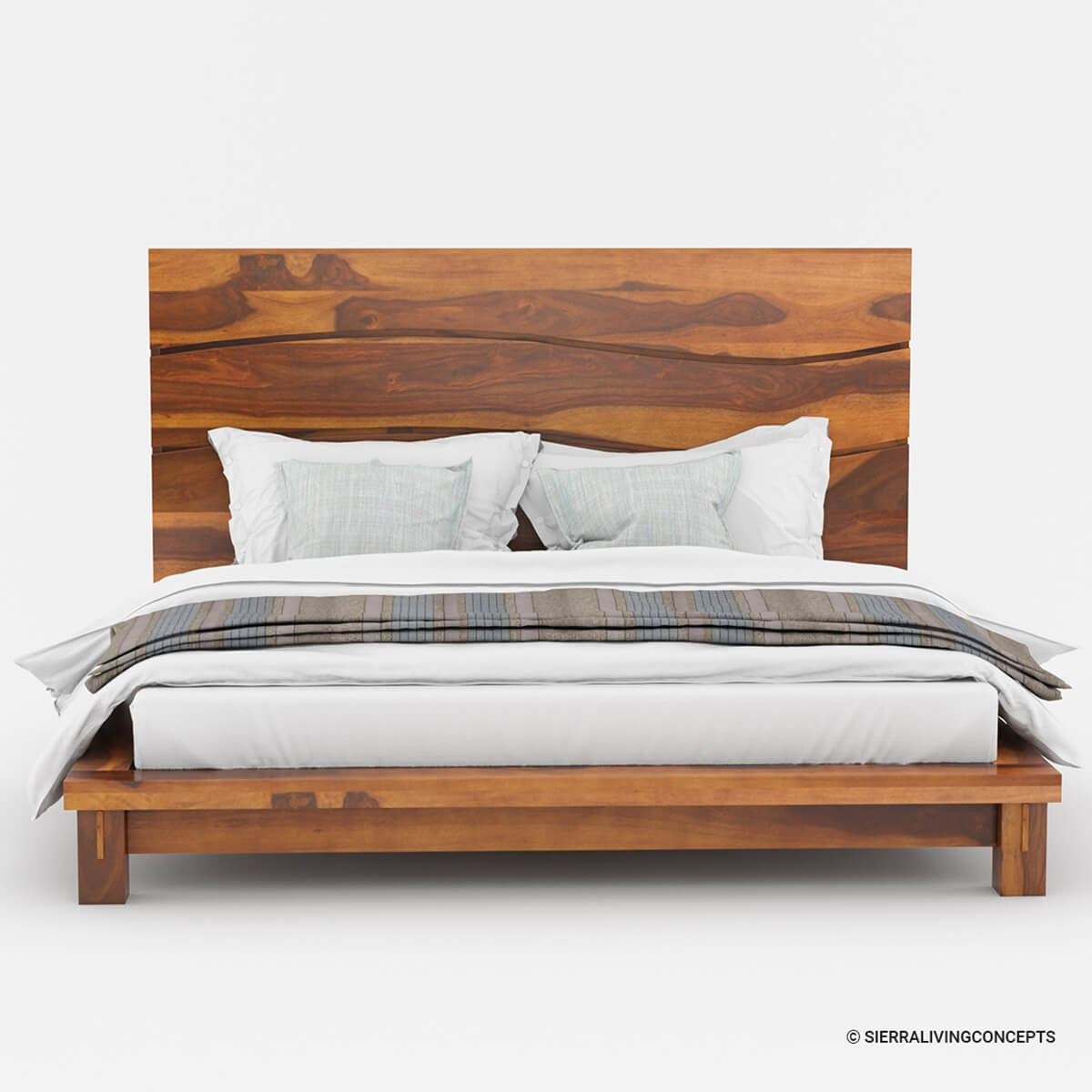 Santa Barbara Solid Wood High Headboard Platform Bed