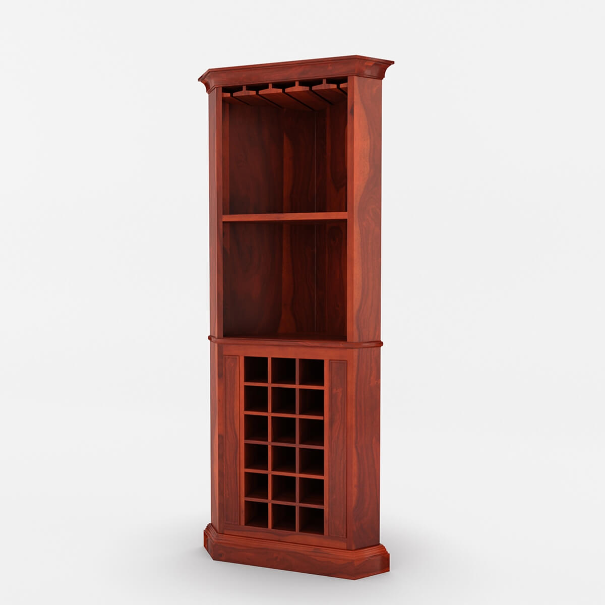 Louis Rustic Solid Wood Corner Bar