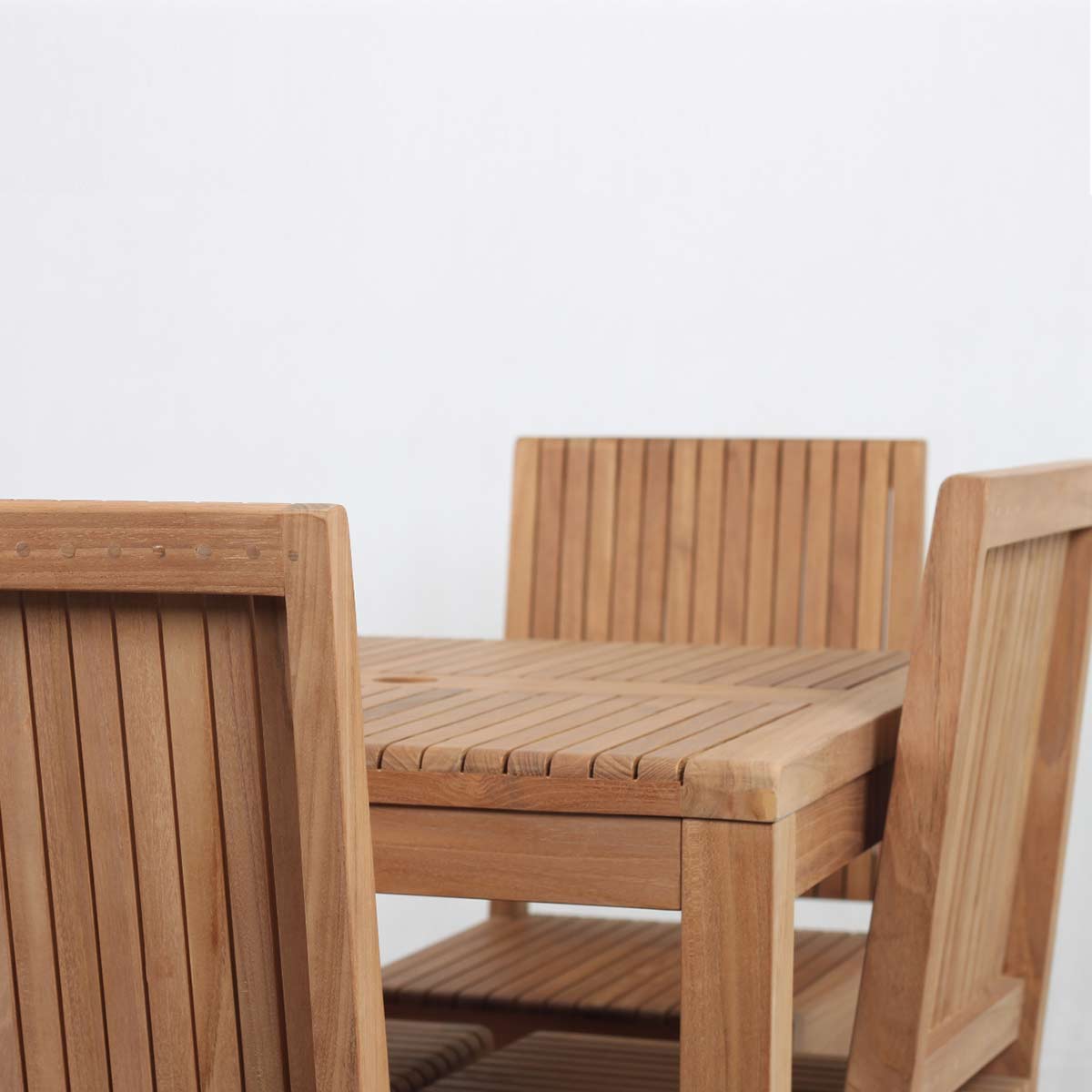 Ottoville Stylish Weather Resistant Teak Wood Outdoor Dining Table Set