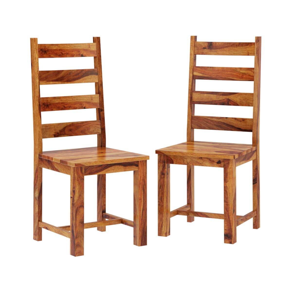 Cloverdale Solid Wood Sturdy Ladder Slat Back Dining Chair